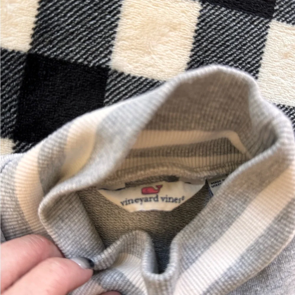 Vineyard Vines Gray and White Striped Turtleneck Dress - Picture 2 of 7